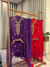 Premium Chiffon handwork suit with bottom and organza  hand  worked dupatta-015